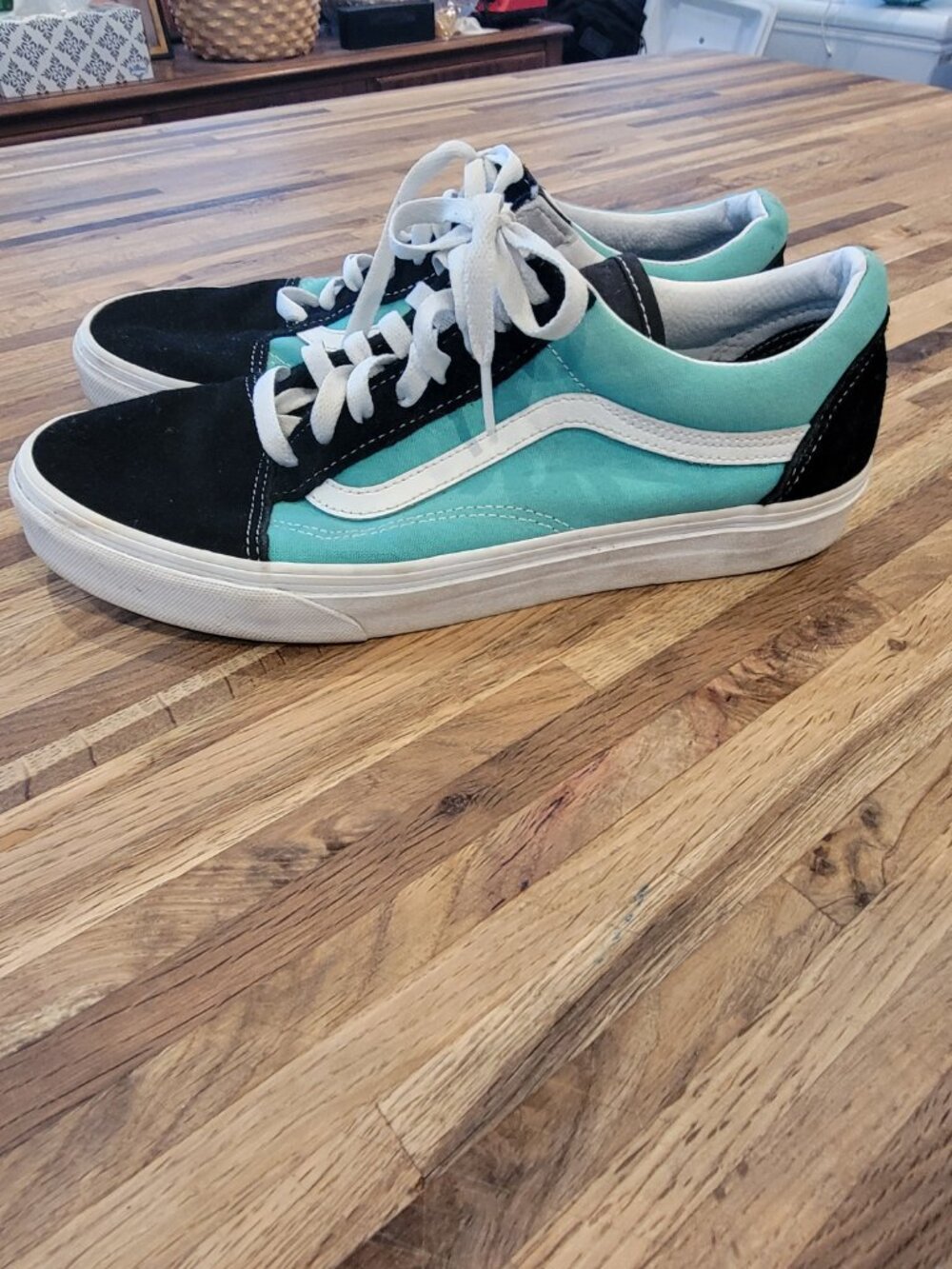 Vans Old Skool Classic Sport in Black/Waterfall Low Top Lace Up Sneaker